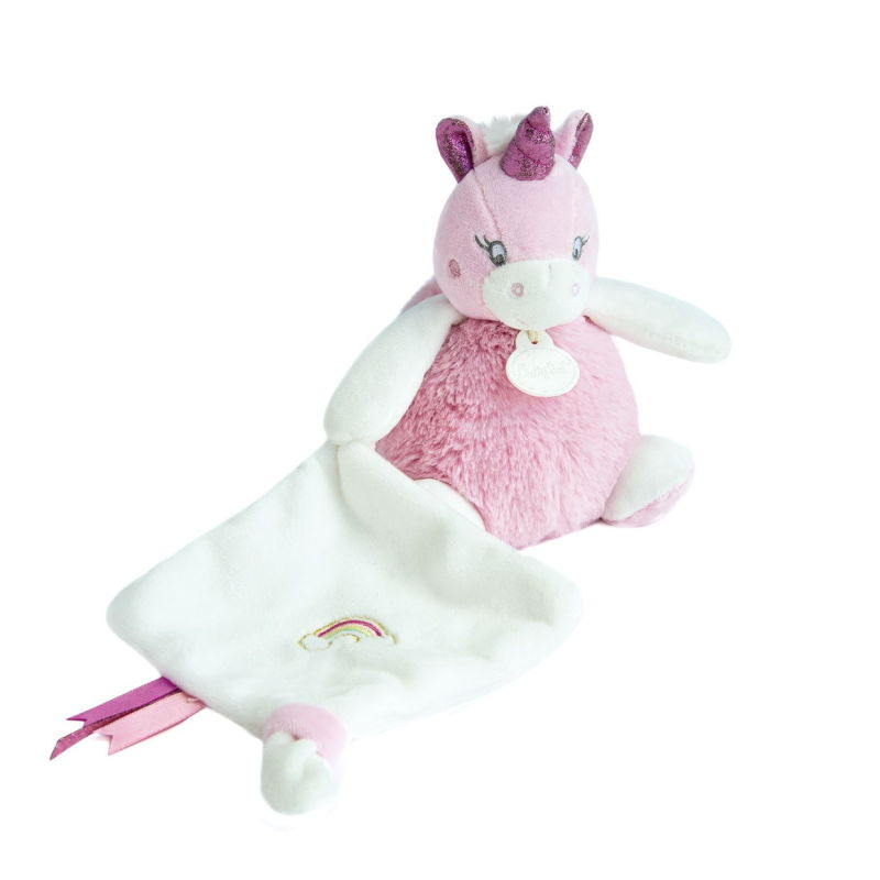  - poussière détoiles - baby comforter with pink fuchsia white 25 cm 